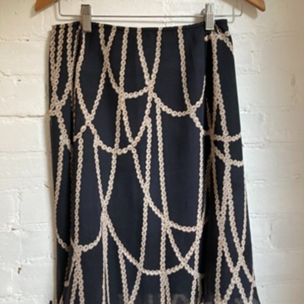 Black silk skirt